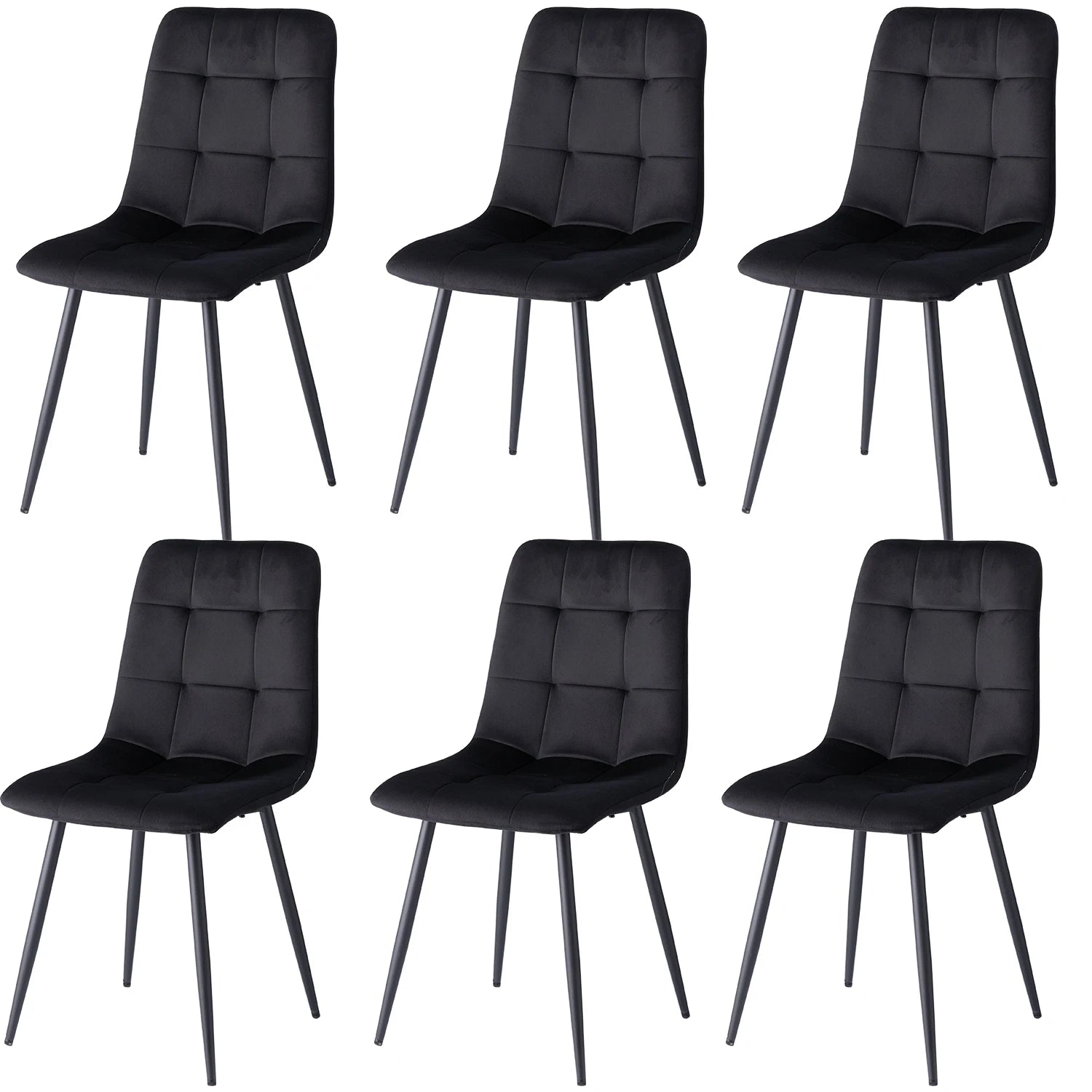 EGOONM Set of 2/4/6 Dining Room Chairs,Upholstered Chairs,Design Chair with Backrest,Velvet Seat,Metal Frame Kitchen Living Room