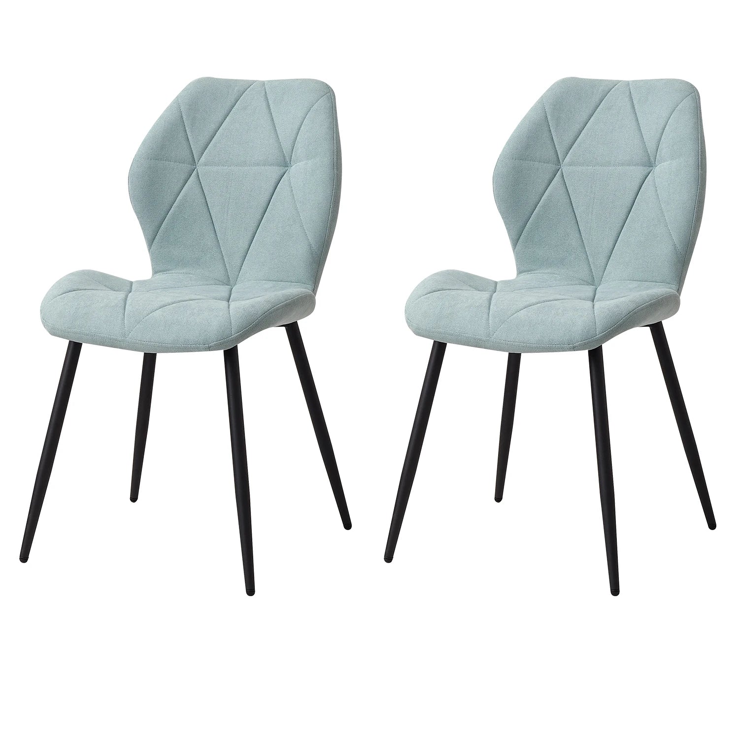 EGOONM Set of 2/4/6 Dining Chairs Upholstered Padded Linen Fabric Kitchen Chairs Metal Legs for Balcony Restaurant  Dining Room