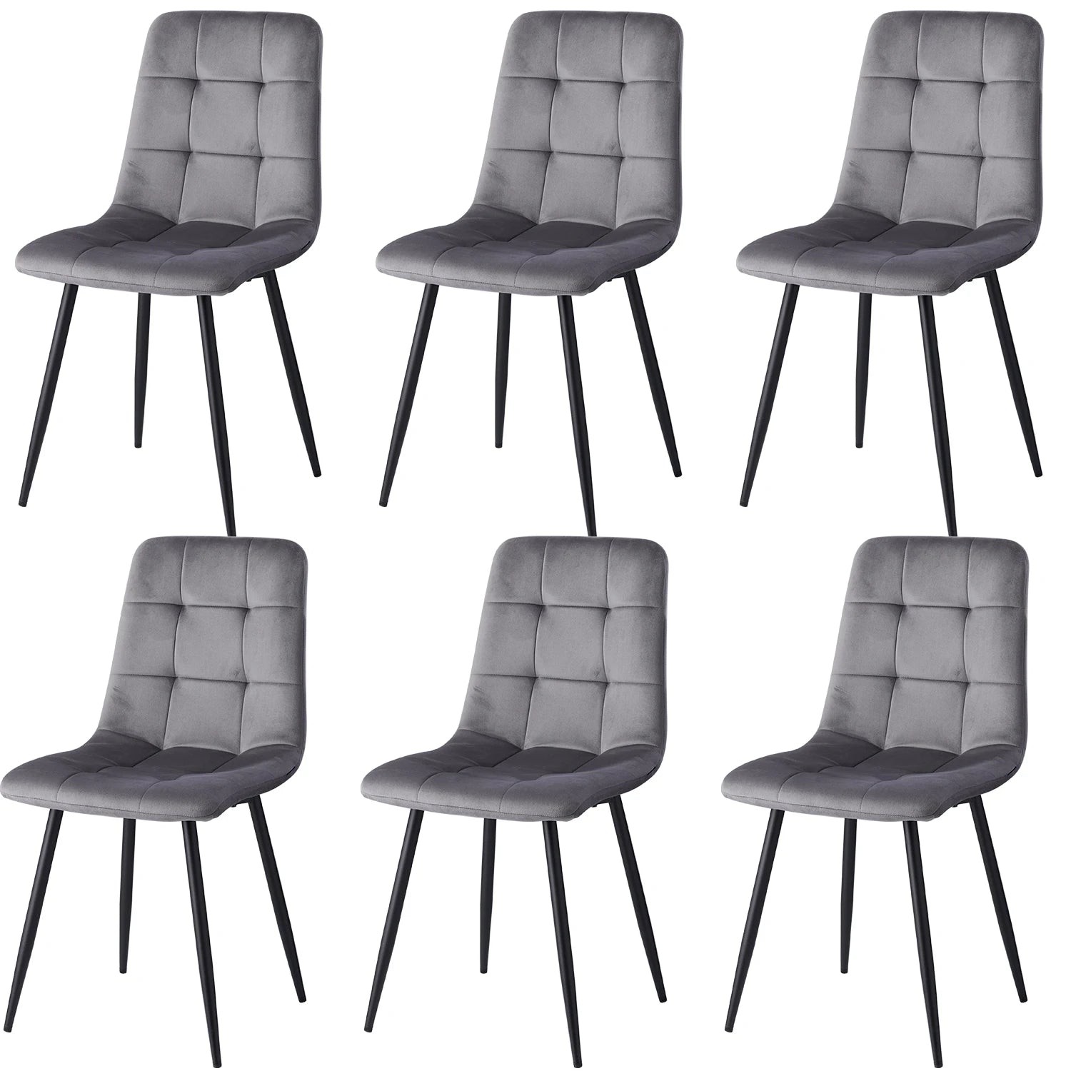 EGOONM Set of 2/4/6 Dining Room Chairs,Upholstered Chairs,Design Chair with Backrest,Velvet Seat,Metal Frame Kitchen Living Room