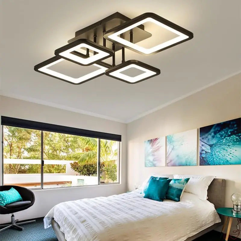 LED Ceiling Lights,Dimmable Square Light Fittings Ceilings with Remote Control 3000K/4500K/6500K For Dining Room,Bedroom