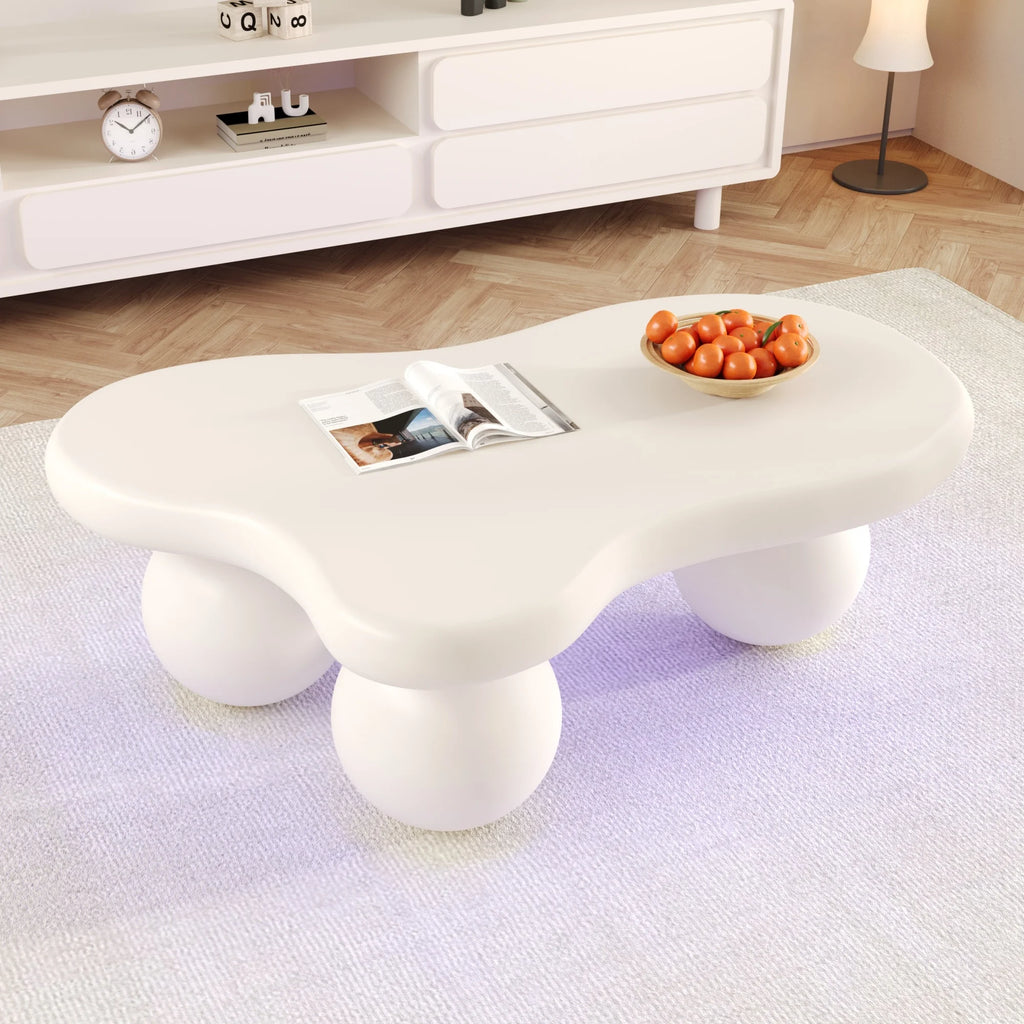 Cloud style coffee table with LED lighting, a stylish highlight coffee table for modern living rooms and children's rooms