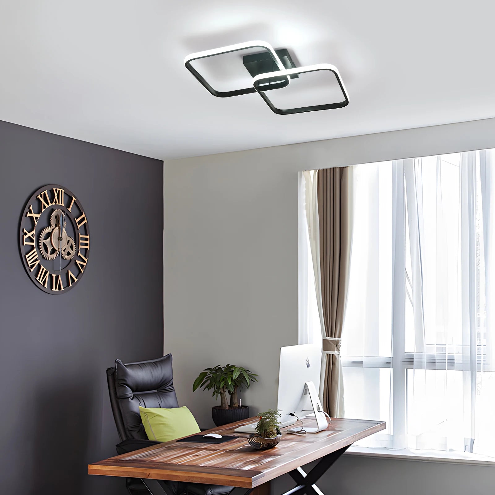 Dimmable LED Ceiling Light with Remote Control,50W 5600LM Modern LED Chandelier 3000K-6500K Adjustable Brightness