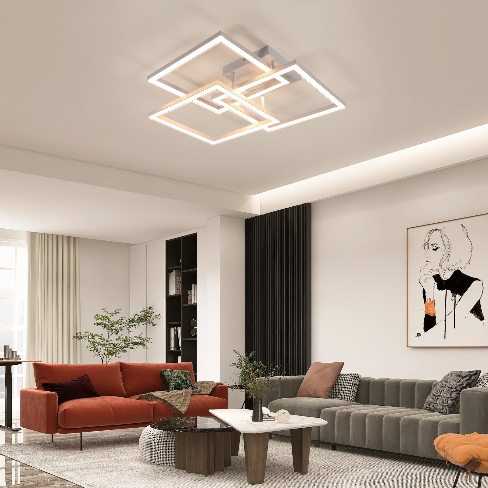 Dimmable LED Ceiling Lamp,40W 4500LM Ceiling Lights with Remote Control,3000k-6500k For Bedroom Living Room