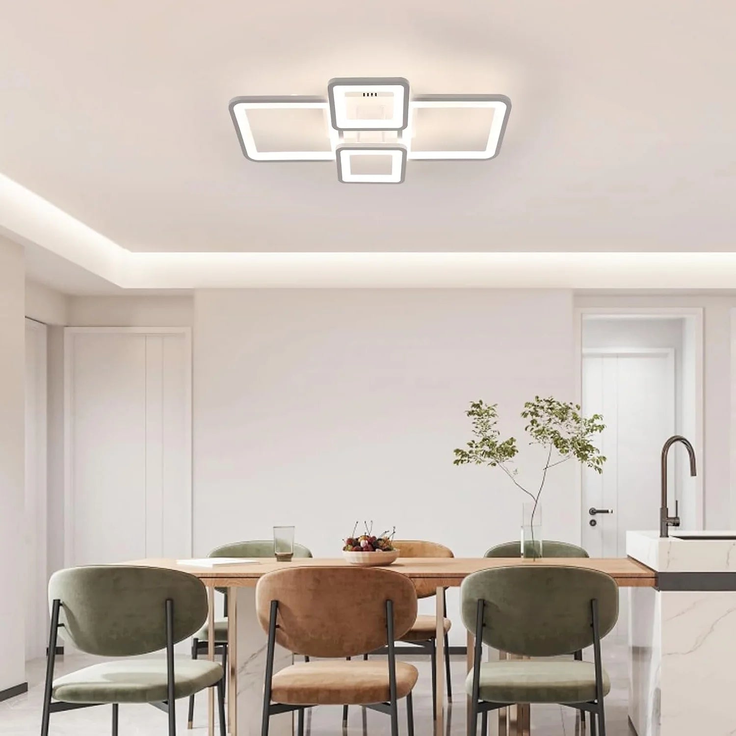 Modern LED Ceiling Light,54W Dimmable Ceiling Light with Remote Control Ceiling Lamp for Living Room