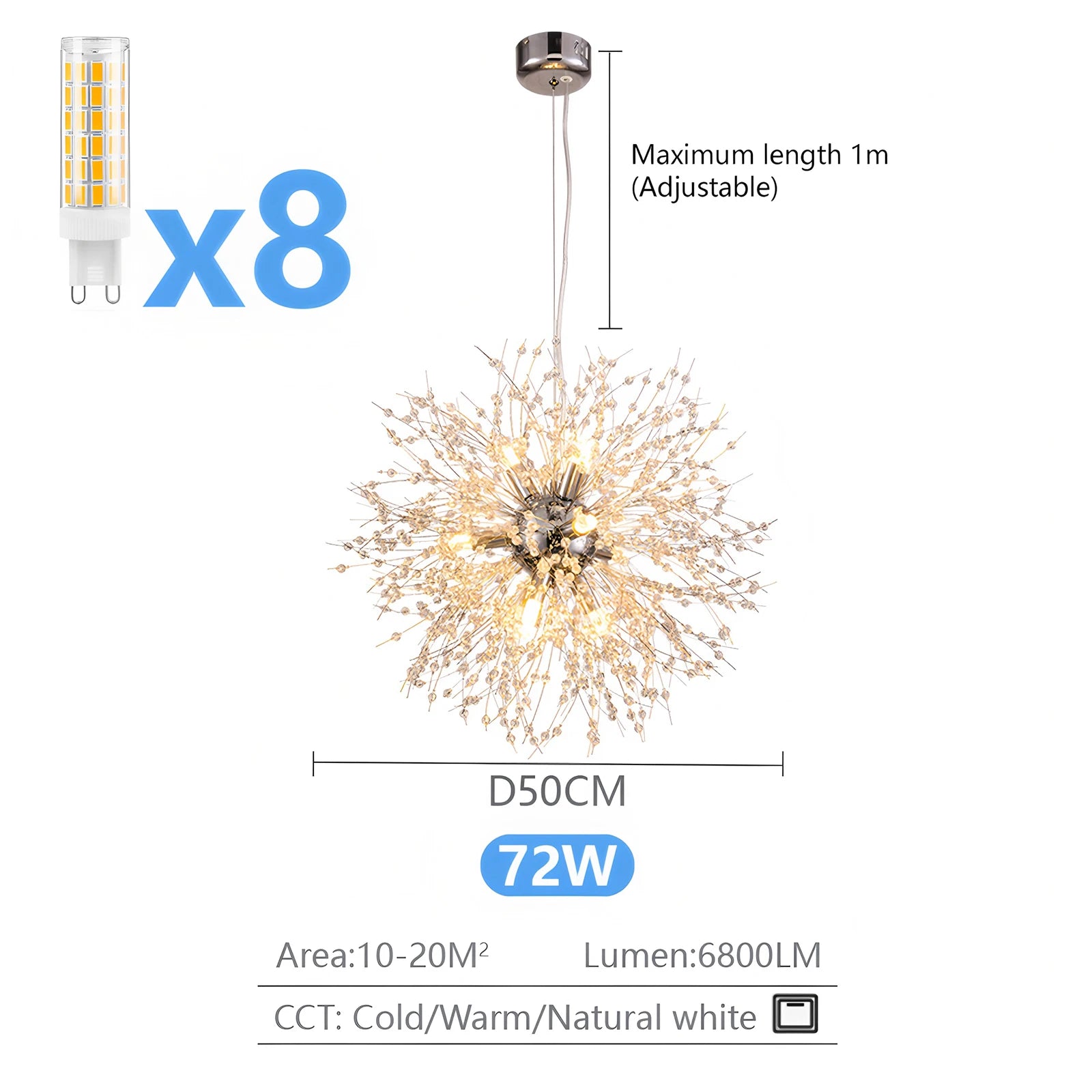 French Crystal Chandeliers Ceiling Light Firework Ceiling Lights Gold K9 Crystal For Living Room Bedroom Hallway Kitchen Lounge
