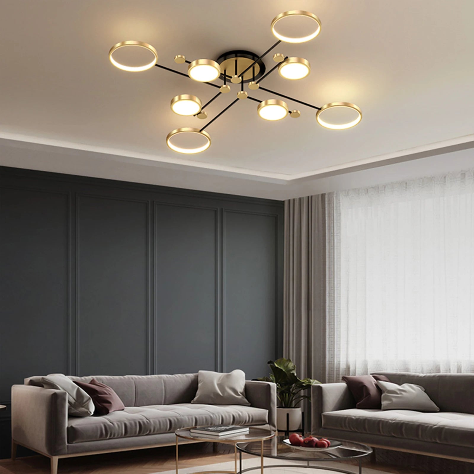 Modern Chandelier Pendant Ceiling Light Colors Changeable Fixture For Bedroom Kitchen Bathroom Corridor Hallway Porch Bar