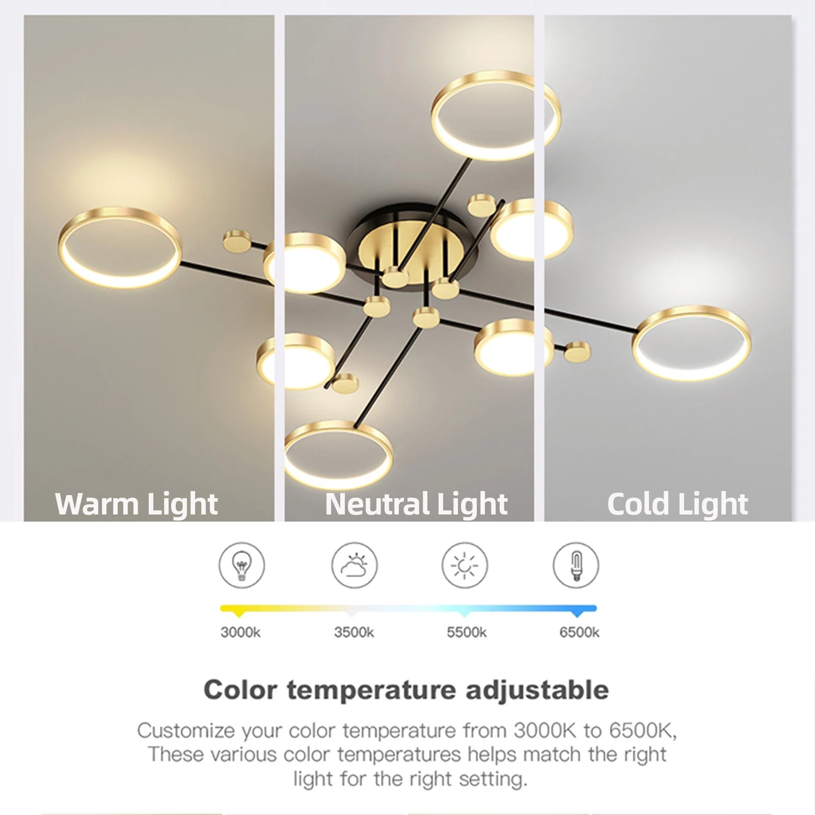 Modern Chandelier Pendant Ceiling Light Colors Changeable Fixture For Bedroom Kitchen Bathroom Corridor Hallway Porch Bar
