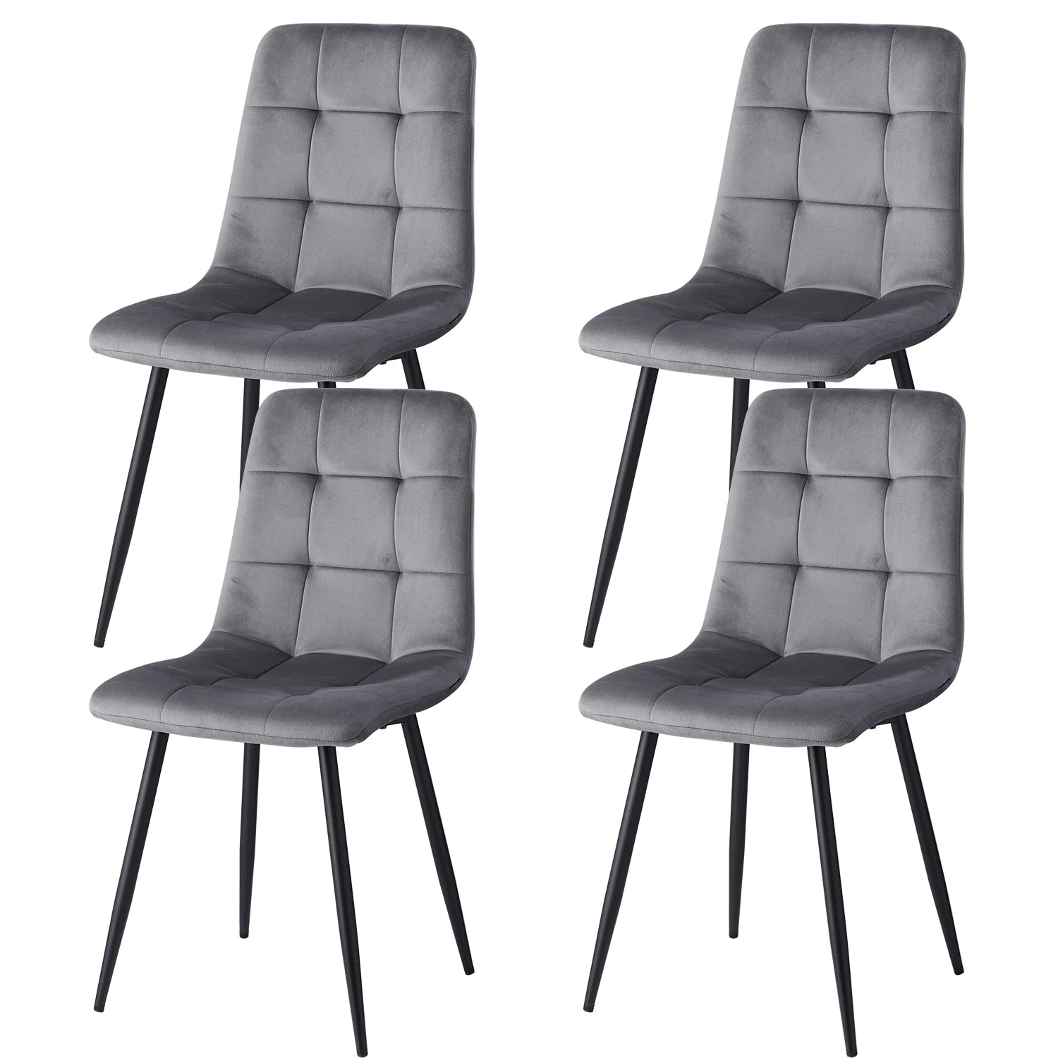 EGOONM Set of 2/4/6 Dining Room Chairs,Upholstered Chairs,Design Chair with Backrest,Velvet Seat,Metal Frame Kitchen Living Room