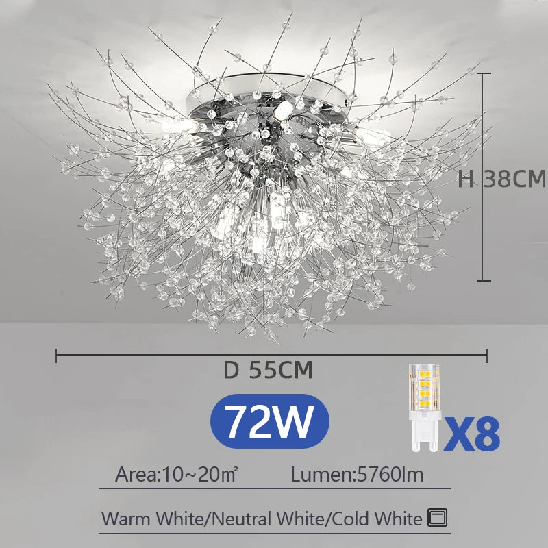 French Crystal Chandeliers Ceiling Light Firework Ceiling Lights Gold K9 Crystal For Living Room Bedroom Hallway Kitchen Lounge