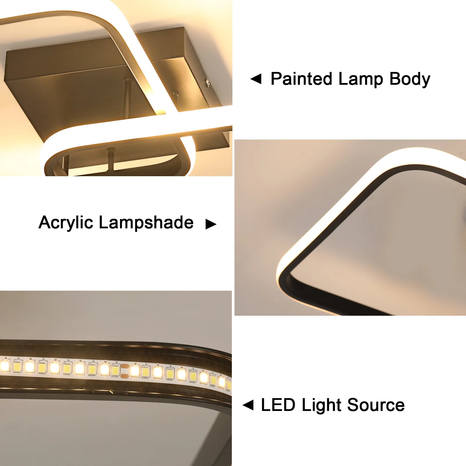 Dimmable LED Ceiling Light with Remote Control,50W 5600LM Modern LED Chandelier 3000K-6500K Adjustable Brightness