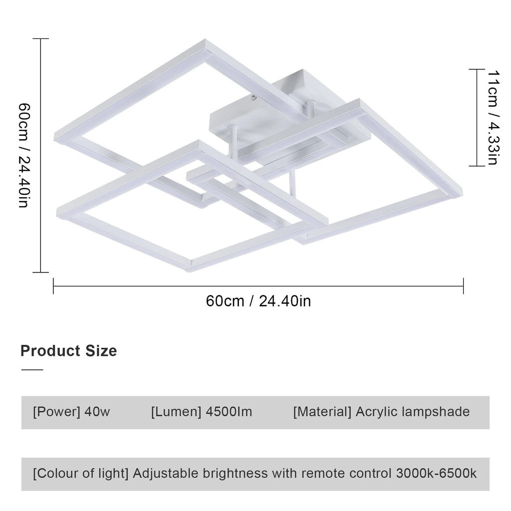 Dimmable LED Ceiling Lamp,40W 4500LM Ceiling Lights with Remote Control,3000k-6500k For Bedroom Living Room